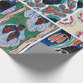 Farbenfrohe Blumendesign Jugendstil-Verpackungspap Geschenkpapier (Ecke)
