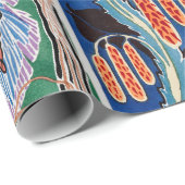 Farbenfrohe Blumendesign Jugendstil-Verpackungspap Geschenkpapier (Rolleneckpunkt)