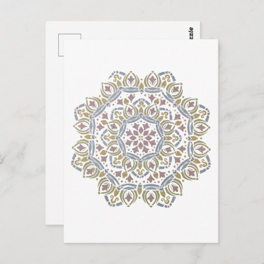 Farbenfrohe Blumendesign Postkarte (Vorne/Hinten)