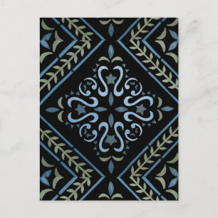 Farbenfrohe Blumendesign Postkarte