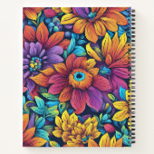 Farbenfrohe Blumendesign Spiralfolien Notizblock (Rückseite)