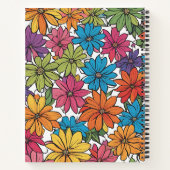 Farbenfrohe Blumendesign Spiralfolien Notizblock (Rückseite)