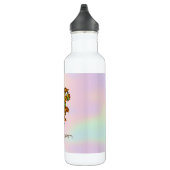 Farbenfrohe Blumendinosaurier Edelstahlflasche (Rechts)