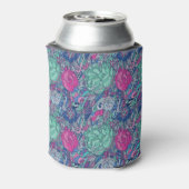 Farbenfrohe Blumendoodle Dosenkühler (Kanne Rückseite)