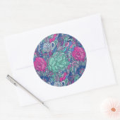 Farbenfrohe Blumendoodle Runder Aufkleber (Umschlag)