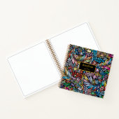 Farbenfrohe Blumendoodles Sketchbook Spirituosen-N Notizblock (Innenseite)