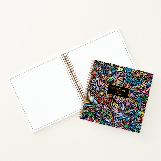 Farbenfrohe Blumendoodles Sketchbook Spirituosen-N Notizblock (Innenseite)