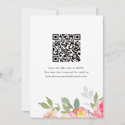 Farbenfrohe Blumendusche Einladung (Rückseite)