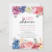 Farbenfrohe Blumendusche Einladung (Vorderseite)