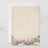 Farbenfrohe Blumendusche, Vintage Einladung (Rückseite)