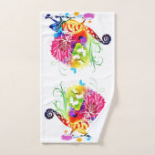 Farbenfrohe Blumeneidechse Badhandtuch Set (Handtuch)