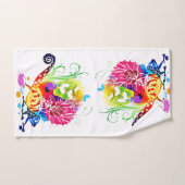 Farbenfrohe Blumeneidechse Badhandtuch Set (Handtuch)