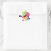 Farbenfrohe Blumeneidechse Runder Aufkleber (Tasche)