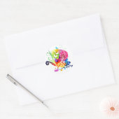 Farbenfrohe Blumeneidechse Runder Aufkleber (Umschlag)