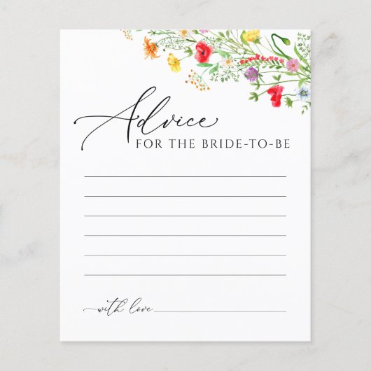 Farbenfrohe Blumenempfehlung an die Braut (Vorderseite)