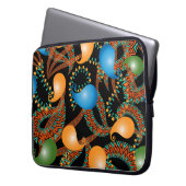 Farbenfrohe blumenethnische 3D Paisley nahtlose Mu Laptopschutzhülle (Vorderseite Links)