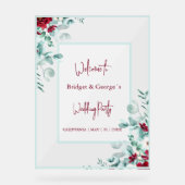 Farbenfrohe Blumeneukalyptus Mattierte Hochzeit Be Acrylschild (Vorderseite)