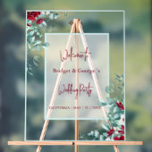 Farbenfrohe Blumeneukalyptus Mattierte Hochzeit Be Acrylschild (Neutral)