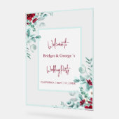 Farbenfrohe Blumeneukalyptus Mattierte Hochzeit Be Acrylschild (Winkel)