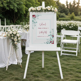 Farbenfrohe Blumeneukalyptus Mattierte Hochzeit Be Acrylschild