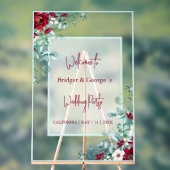 Farbenfrohe Blumeneukalyptus Mattierte Hochzeit Be Acrylschild (Neutral)