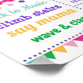 Farbenfrohe Blumenfiesta 1. Geburtstag Meilenstein Poster (Ecke)