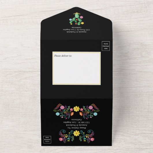 Farbenfrohe Blumenfiesta All In One Einladung (Außenbereich)