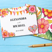farbenfrohe Blumenfiesta mexikanische Hochzeit Gästebuch