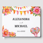 farbenfrohe Blumenfiesta mexikanische Hochzeit Gästebuch (Vorderseite)