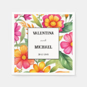 farbenfrohe Blumenfiesta mexikanische Hochzeit Serviette (Vorderseite)