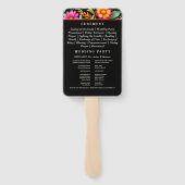 Farbenfrohe Blumenfiesta mexikanisches Hochzeitspr Fächer (Rückseite)