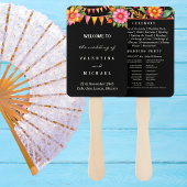 Farbenfrohe Blumenfiesta mexikanisches Hochzeitspr Fächer