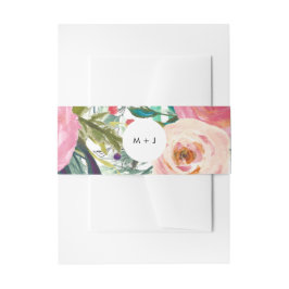 Farbenfrohe Blumengarten Hochzeit Einladungsbanderole