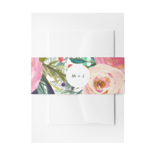 Farbenfrohe Blumengarten Hochzeit Einladungsbanderole