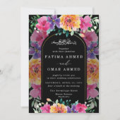 Farbenfrohe Blumengarten Islamische Hochzeit Einladung (Vorderseite)