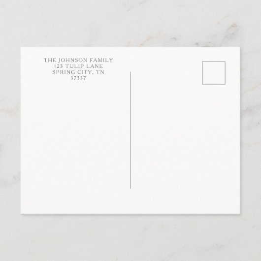 Farbenfrohe Blumengärten Osterbrunch Einladungspostkarte (Rückseite)