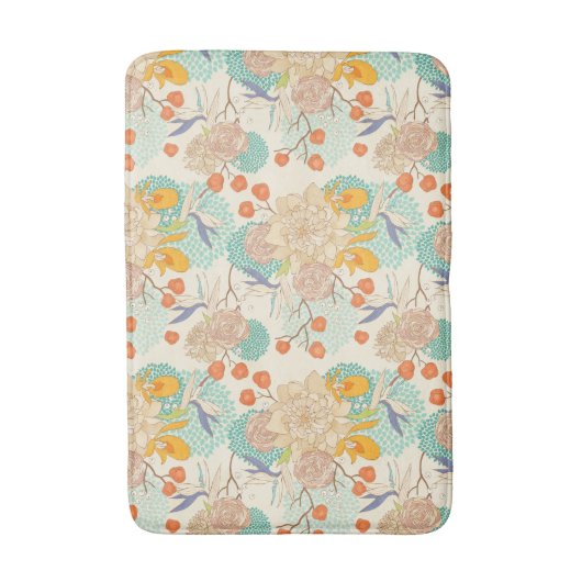 Farbenfrohe Blumengartenmuster Badematte (Vorderseite Vertikal)