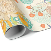 Farbenfrohe Blumengartenmuster Geschenkpapier (Rolleneckpunkt)
