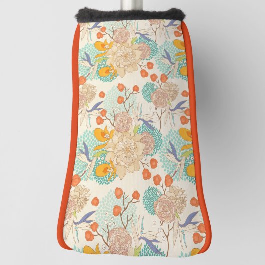 Farbenfrohe Blumengartenmuster Golf Headcover (Rotieren 90)