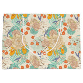 Farbenfrohe Blumengartenmuster Große Geschenktüte (Vorderseite)