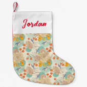 Farbenfrohe Blumengartenmuster Kleiner Weihnachtsstrumpf (Vorderseite)