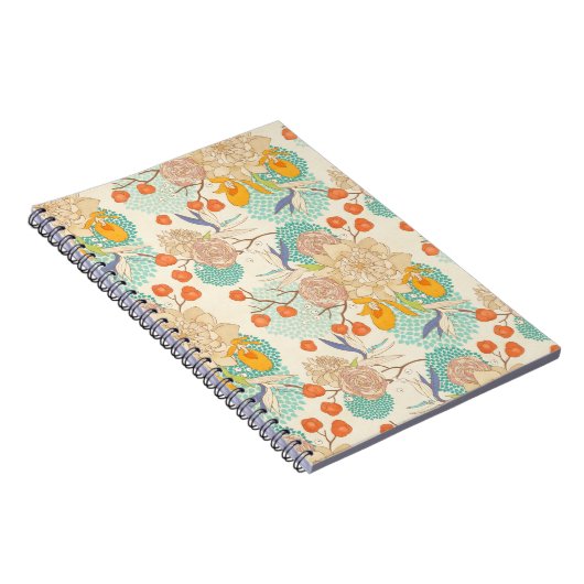 Farbenfrohe Blumengartenmuster Notizblock (Rechte Seite)
