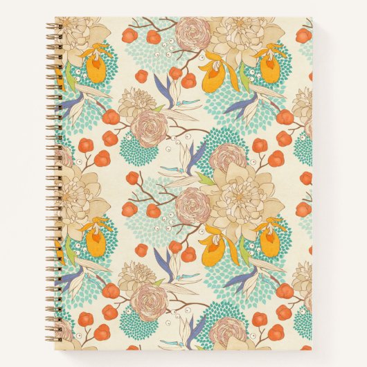 Farbenfrohe Blumengartenmuster Notizblock (Vorderseite)