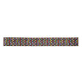 Farbenfrohe Blumengartenmuster Satinband (Vorderseite)