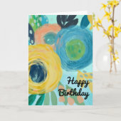 Farbenfrohe Blumengeburt Muttertag Karte (Gelbe Blume)