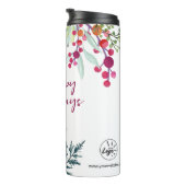 Farbenfrohe, blumengedeckte Firmenfeiertage Thermosbecher (Nach rechts gedreht)