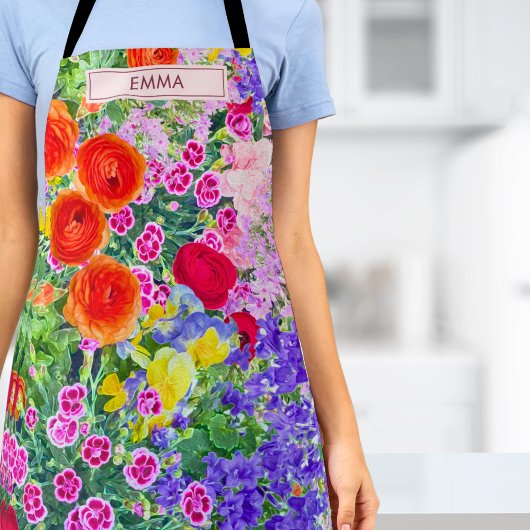 Farbenfrohe Blumengeschenk - Geburtstag der Schwes Schürze