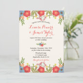 Farbenfrohe blumengeschichtliche Einladung (Stehend Vorderseite)