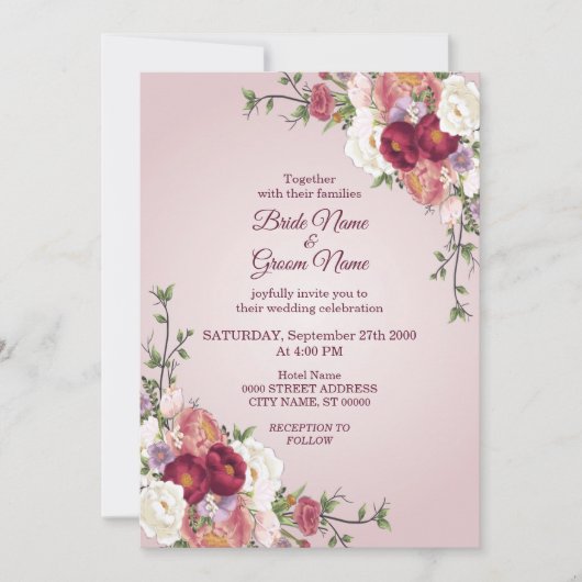 Farbenfrohe blumengeschichtliche Einladung (Vorderseite)