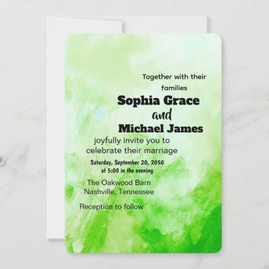 Farbenfrohe blumengeschichtliche Einladung | Aquar (Vorderseite)